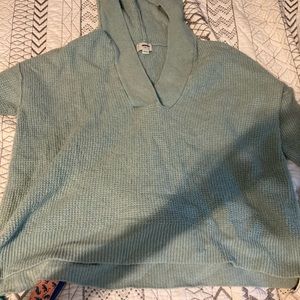 teal hooded sweater!
